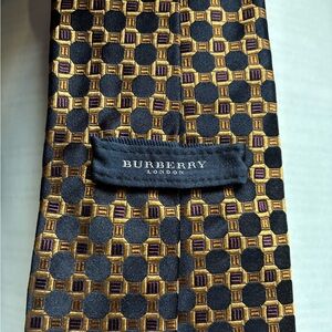 Burberry Gold Patterned Tie